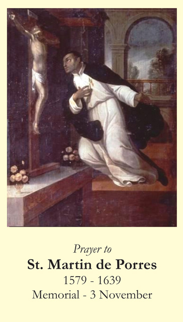 St. Martin de Porres Prayer Card
